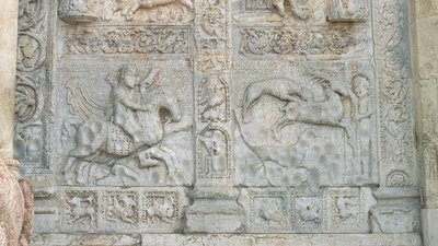 Relief Panels of Subjects from the Book of Genesis, Romanesque, c.1120-38 (detail) by Nicholaus